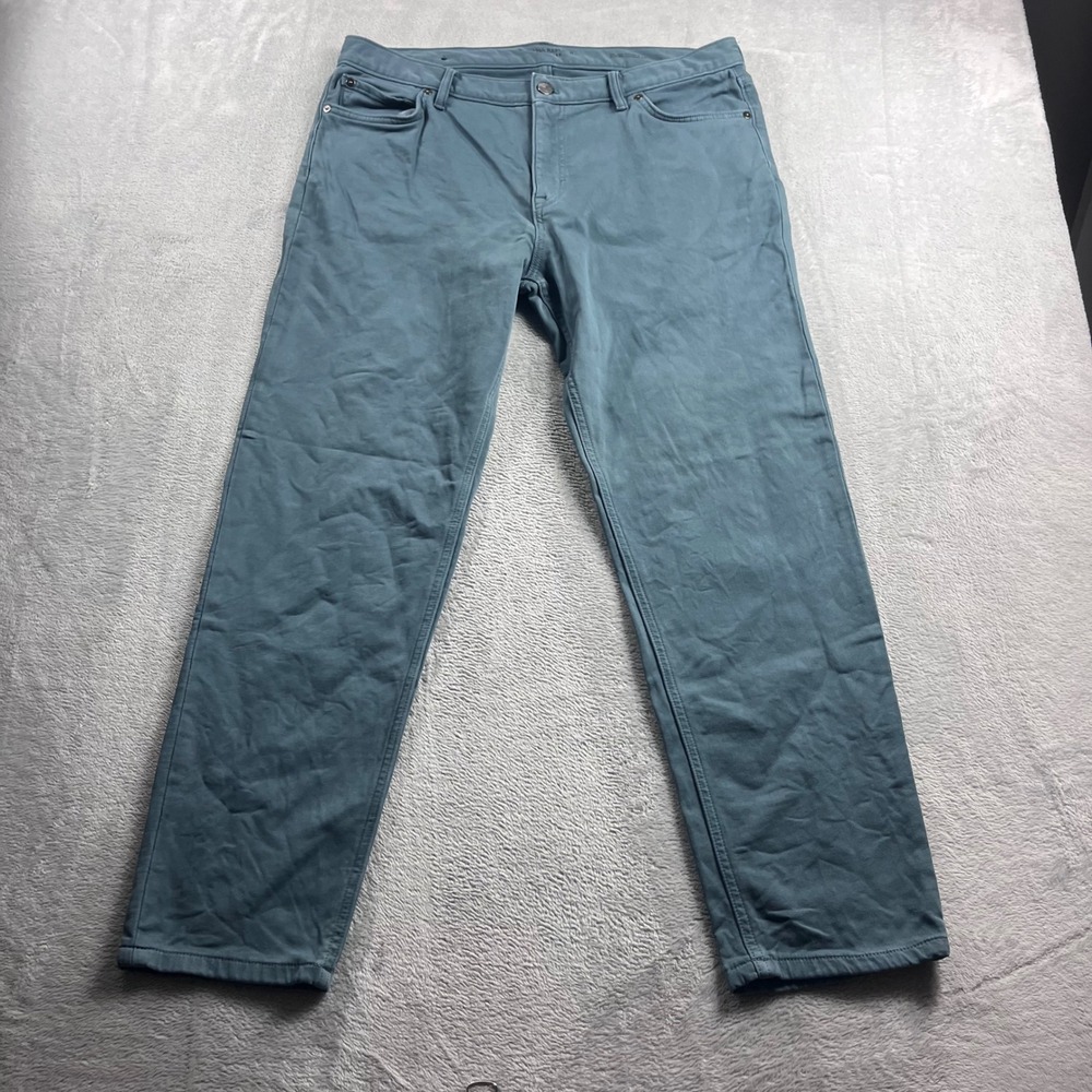 Banana Republic Traveler Pants Mens 35x30 Athletic Tapered Fit Teal Blue Green